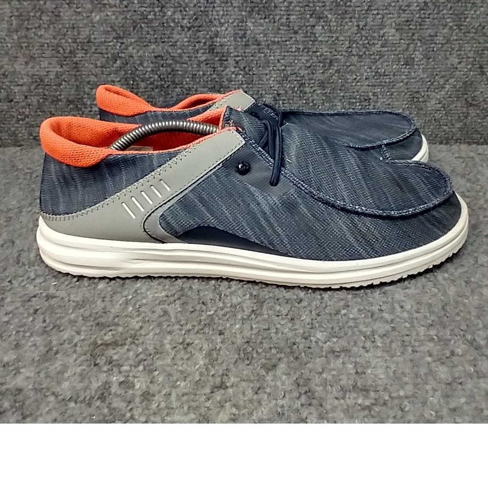Hey Dude Wally Frontier Mens 11 Deep Sea Blue Orange Slip On Loafers 123224701